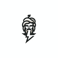Zeus God Lightning Logo