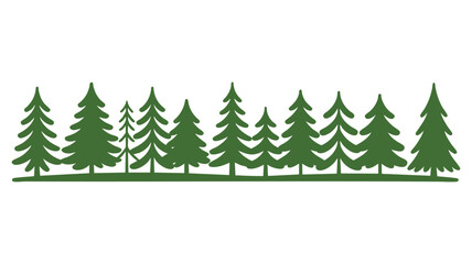 Obraz premium Forest of green pine tree icon