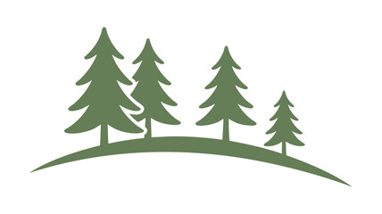 Obraz premium Green pine trees simple design