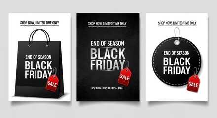 End of season black friday sale posters