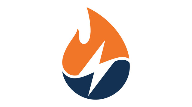 Fire water lightning energy logo
