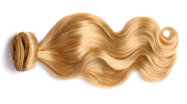 Luxurious blonde hair extension with flowing waves for stylish hair transformations