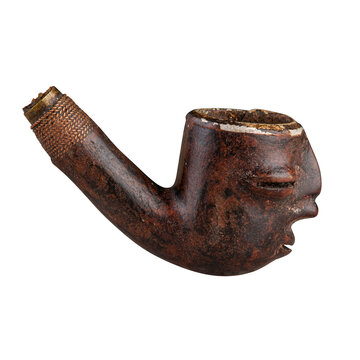 Modern wood pipe with negroes side veiw