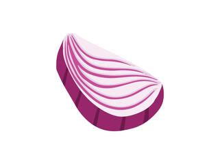 Ruby Red Onion Slice Illustration
