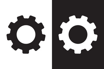 gear symbol, settings icon. Metal gears and cogs vector. Gear icon flat design. Mechanism wheels logo. Cogwheel concept template. Configuration, gear icon on transparent background. EPS 10.