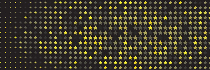 Yellow seamless pentagram star pattern background - vector design