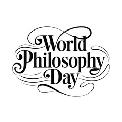 Obraz premium Vector art of elegant calligraphy for world philosophy day,philosophy day,philosophy, emphasizing the beauty of intellectual pursuit