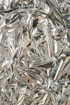 Shiny crumpled metallic surface
