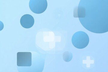 Abstract Blue Bubbles and Plus Signs Background Representing Healthcare and Medical Concepts with Digital Technology