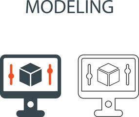 Modeling Line art icons