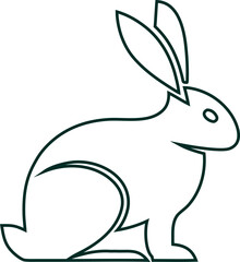 Abstract rabbit outline logo vector, perfect for contemporary branding, wellness studios, and nature-themed products.