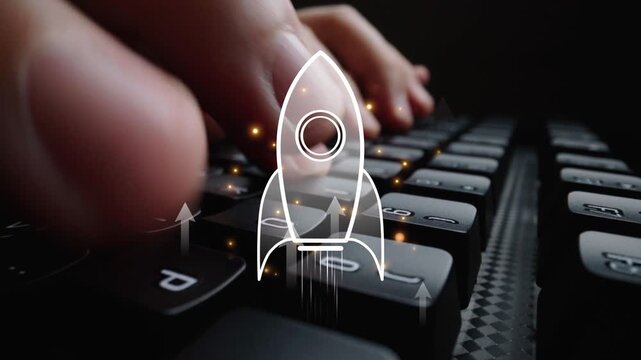 Startup launch and business growth concept, rocket symbolism, entrepreneurship, startup innovation, and early-stage success strategies for new business development and expansion. Muxer