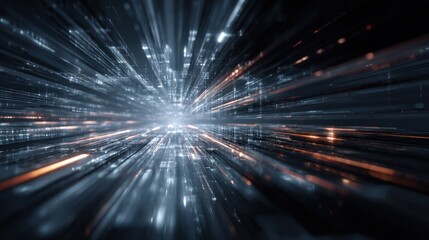 Digital Transformation: This image shows a burst of vibrant data streams, symbolizing the rapid movement of information and the essence of digital transformation.