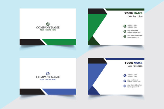 Set Of Modern Corporate Business Card Template Design. Creative Business Card Layout. Elegant Corporate Business Card Vector Design. 