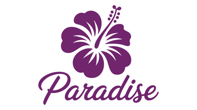Purple hibiscus paradise logo