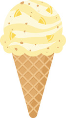 Simple Graphic Lemon Ice Cream Cone Dessert Food Icon