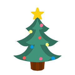 飾りをつけたクリスマスツリーのイラスト