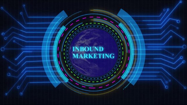 Inbound marketing Concept Glowing Circuit Board Animation