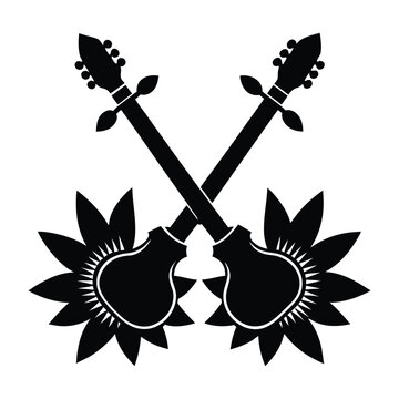 Nadaswaram and Thavil Silhouette Vector