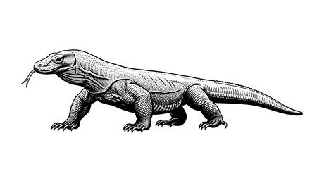 Obraz premium Komodo dragon on white background