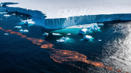 Antarctic Landscape Breathtaking Icebergs and Glacial Mountains