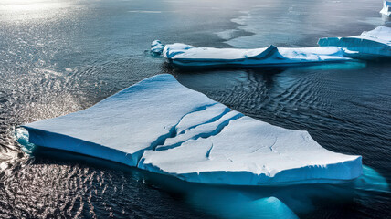 Majestic Iceberg in Antarctic Ocean Aerial View of Glacial Beauty