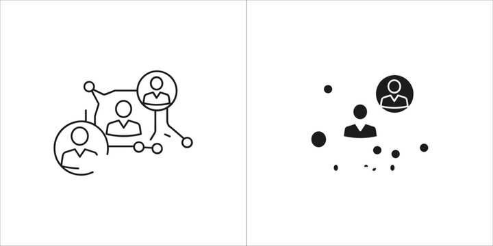 Social network connection icon for web or app