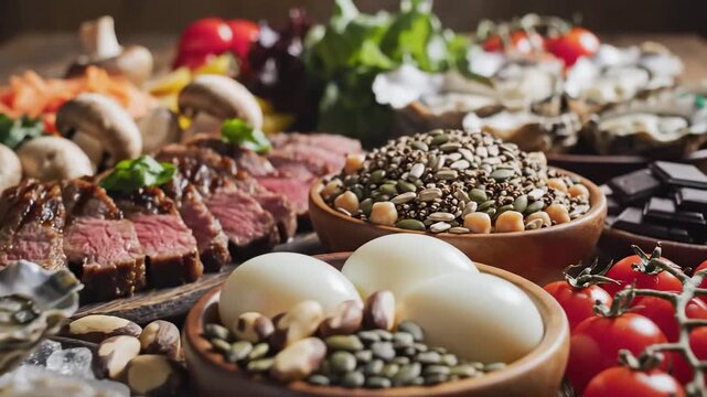 A Delicious Spread of Natural Foods Rich in Zinc.