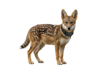 Majestic black-backed jackal standing proudly against a transparent background