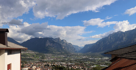 Perspective of Trentino Valsugana valley in Italy