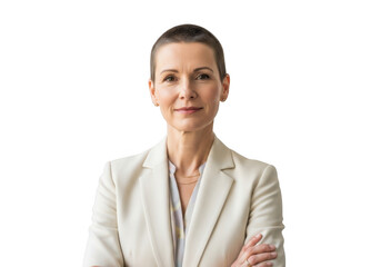 Professional businesswoman headshot portrait confident executive leader female entrepreneur isolated on transparent background