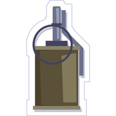 Cartoon Illustration Of A Military Smoke Grenade With A Ring Pull And Pin Against A Clean White Background