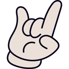 Cartoon Hand Gesture Sign Of The Horns With A Transparent Background