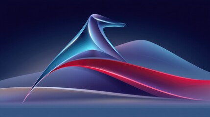 Abstract fluid shapes in vibrant colors with smooth gradients and dynamic lines creating a modern art composition