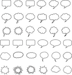 Collection of various speech bubbles