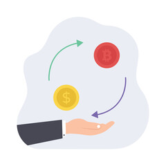 International finance and money conversion concept Illustrations
