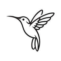 Hummingbird colibri lineart logo vector