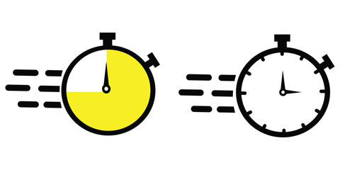 quick time icon, speed time vector icons set isolated on white background - vector illustration eps10