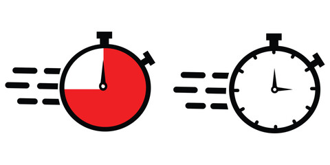 quick time icon, speed time vector icons set isolated on white background - vector illustration eps10