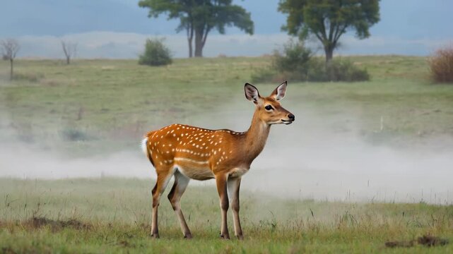 Fawn on the grass