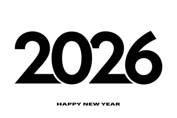 Bold Black 2026 Typography with New Year Message