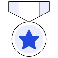 Medal with Star Icon, Star Achievement Medal, Excellence Award Medal, Champion Star Badge, Honor Recognition Medal