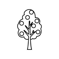 Stylized apple tree icon illustration for gardening and sustainable living projects