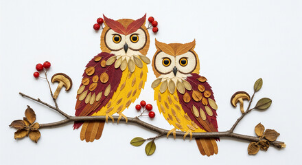 owls applique from the autumn gifts of the forest