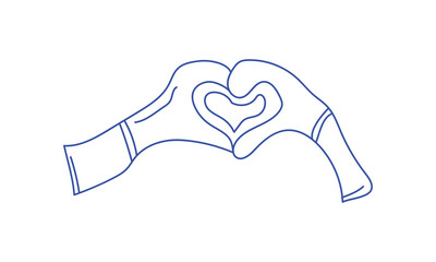 Hands Forming a Heart Gesture — Love Symbol in Minimalist Hand-Drawn Style