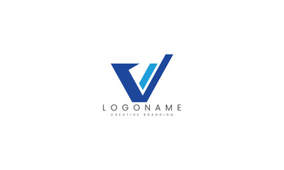 Minimalist V Logo for Branding and Identity.