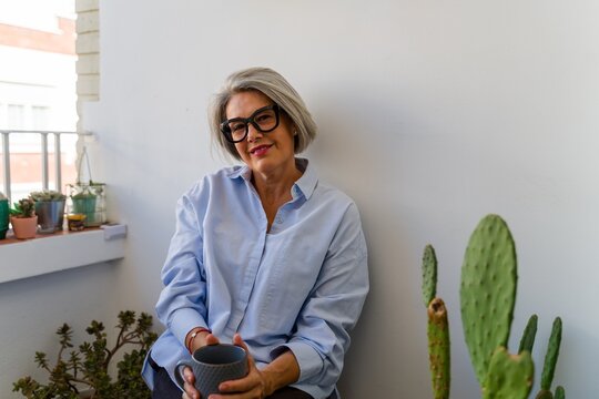 Serene balcony pause