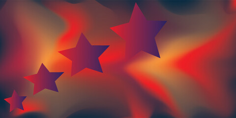 Gradient Stars: Purple to Red Abstract Design Modern Style Geometric Shapes.