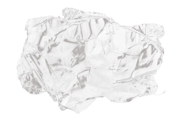 Crumpled white fabric with soft folds isolated on transparent background