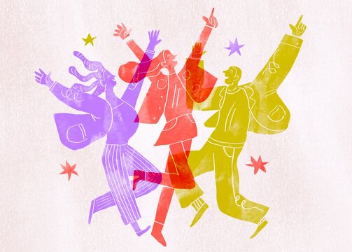 Simple Festive background with somebody joyful dancing 